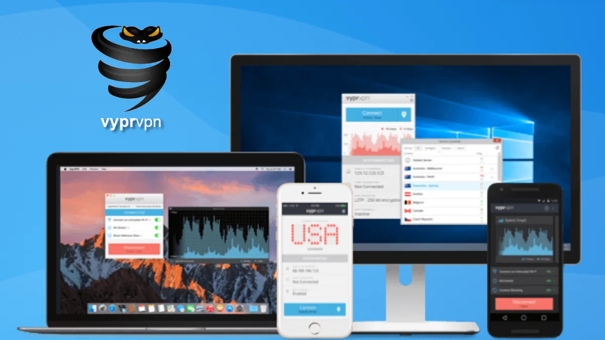 VyprVPN uygulama arayüzü